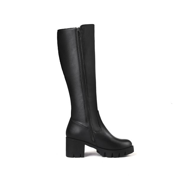 women's snow winter women knee high buckle retro square medium heeled fur warm long boots shoes ladies, Black
women's snow winter women knee high buckle retro square medium heeled fur warm long boots shoes ladies, Black