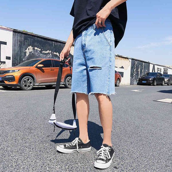 solid hole knee length shorts casual fashion men short denim jeans slim homme big size, Blue
solid hole knee length shorts casual fashion men short denim jeans slim homme big size, Blue