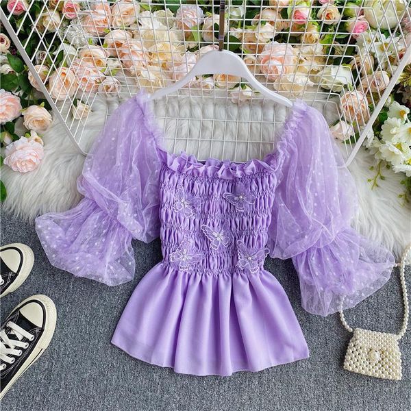 women's blouses & shirts women sweet mesh elegant off shoulder slim puff sleeve chiffon shirt fashion casual female purple, White
women's blouses & shirts women sweet mesh elegant off shoulder slim puff sleeve chiffon shirt fashion casual female purple, White