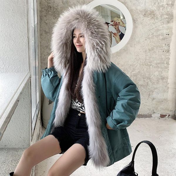 women's fur & faux 2021 real rex coat women warm hooded jacket female winter parkas raccoon dog collar ropa de mujer pph2672, Black
women's fur & faux 2021 real rex coat women warm hooded jacket female winter parkas raccoon dog collar ropa de mujer pph2672, Black