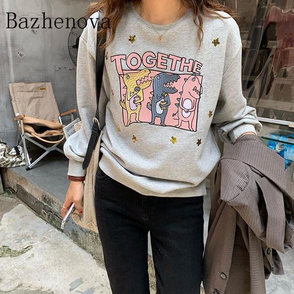 women's hoodies & sweatshirts bazhenova women fall cartoon patch sequined sweatshirt girls autumn loose ladies sweet woman r979, Black
women's hoodies & sweatshirts bazhenova women fall cartoon patch sequined sweatshirt girls autumn loose ladies sweet woman r979, Black