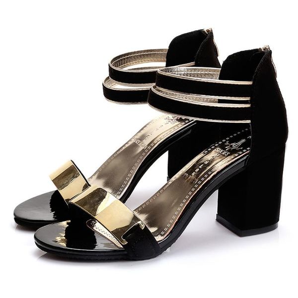women reflective sheet decorate sandals ankle strap summer mujer thick high heels gladiator ladies leisure shoe, Black
women reflective sheet decorate sandals ankle strap summer mujer thick high heels gladiator ladies leisure shoe, Black