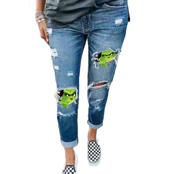 women jeans large clothing fall winter jeans holes little leg pants green monster cartoon character print jeans fall pants fashion casual, Blue
women jeans large clothing fall winter jeans holes little leg pants green monster cartoon character print jeans fall pants fashion casual, Blue