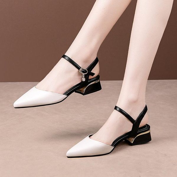 cow leather women summer sandals low heels buckle pointed toe red beige beach dress shoes comfortable ladies, Black
cow leather women summer sandals low heels buckle pointed toe red beige beach dress shoes comfortable ladies, Black