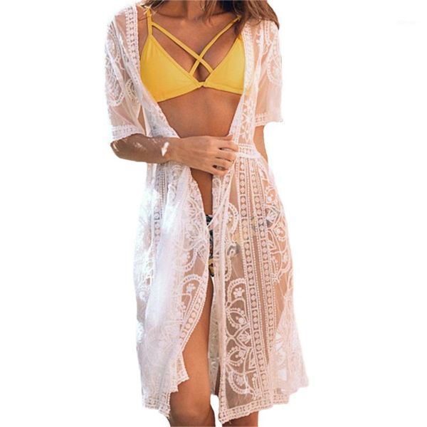white lace crochet beach dress women swimsuit cover-ups brazilian bikini swimwear bathing suit see through loose robe women's, White;black
white lace crochet beach dress women swimsuit cover-ups brazilian bikini swimwear bathing suit see through loose robe women's, White;black