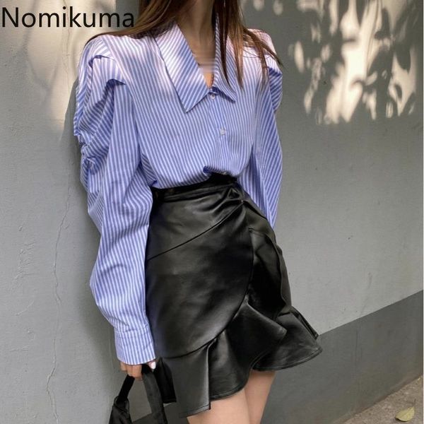 nomikuma chic long sleeve shirt women turn down collar striped blouse camisas single breasted korean style blusas mujer 210514, White
nomikuma chic long sleeve shirt women turn down collar striped blouse camisas single breasted korean style blusas mujer 210514, White