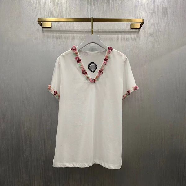 shirt shenzhen nanyou d home 21 spring and summer sweet emperament flower embellishment v-neck op foreign style letter embroidery short sle, White
shirt shenzhen nanyou d home 21 spring and summer sweet emperament flower embellishment v-neck op foreign style letter embroidery short sle, White