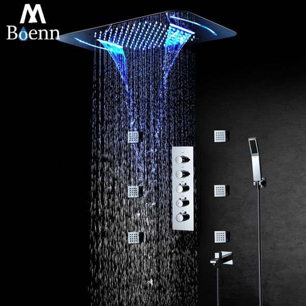 boenn bathroom shower system big water flow led head spa rainfall panle thermostatic mixer faucet massage jets sets
boenn bathroom shower system big water flow led head spa rainfall panle thermostatic mixer faucet massage jets sets