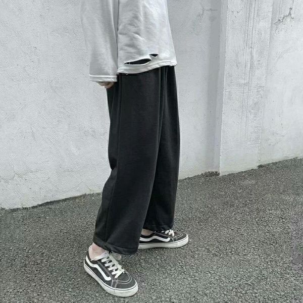men's pants summer leisure tie sports pure color loose elastic cotton casual 2021, Black
men's pants summer leisure tie sports pure color loose elastic cotton casual 2021, Black