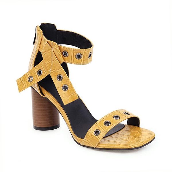 summer sandals women shoes fashion open toe block high heels yellow party punk, Black
summer sandals women shoes fashion open toe block high heels yellow party punk, Black