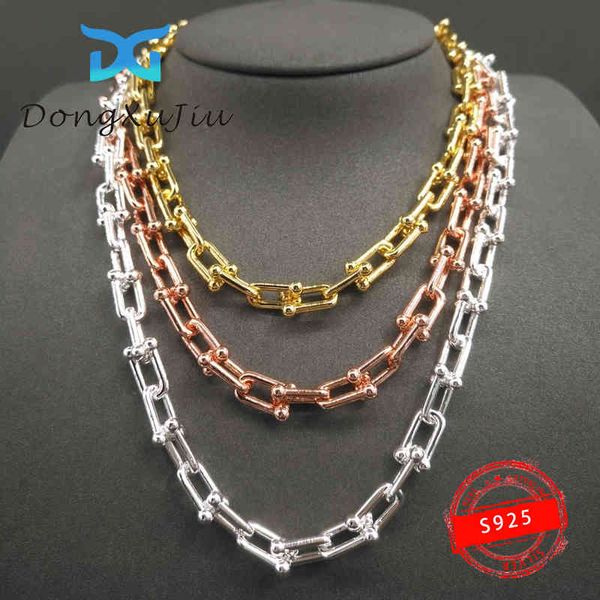 925 sterling silver for women's wear link charm u-shaped necklace by luxury brand tif jewelry, Golden;silver
925 sterling silver for women's wear link charm u-shaped necklace by luxury brand tif jewelry, Golden;silver