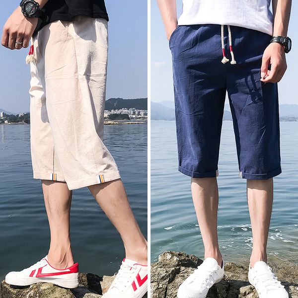 a 757 the new summer 2021 7 minutes of pants men's casual pants six points five beach shorts thin fashion pants in the summer, Blue
a 757 the new summer 2021 7 minutes of pants men's casual pants six points five beach shorts thin fashion pants in the summer, Blue