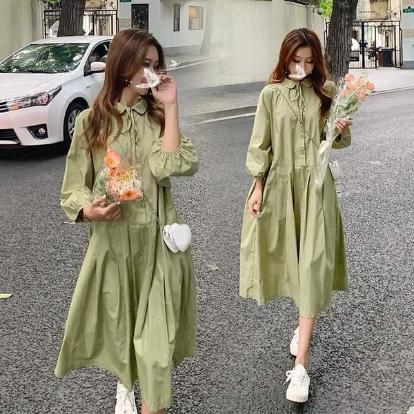 9675# maternity dress spring autumn plus size plain color cotton long sleeves loose stylish pregnant women mom dresses, White
9675# maternity dress spring autumn plus size plain color cotton long sleeves loose stylish pregnant women mom dresses, White