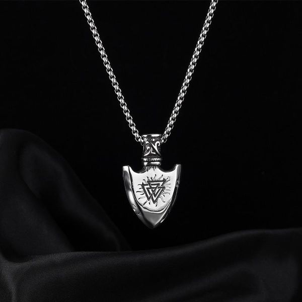 vintage norse stainless steel necklace men's nordic compass and valknut spear pendant necklaces viking amulet jewelry, Silver
vintage norse stainless steel necklace men's nordic compass and valknut spear pendant necklaces viking amulet jewelry, Silver