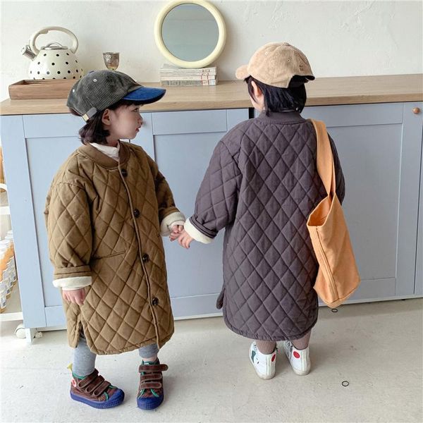 down coat children solid color mid-length quilted jackets winter boys and girls loose thicken warm half high collar cotton-padded coats, Blue;gray
down coat children solid color mid-length quilted jackets winter boys and girls loose thicken warm half high collar cotton-padded coats, Blue;gray