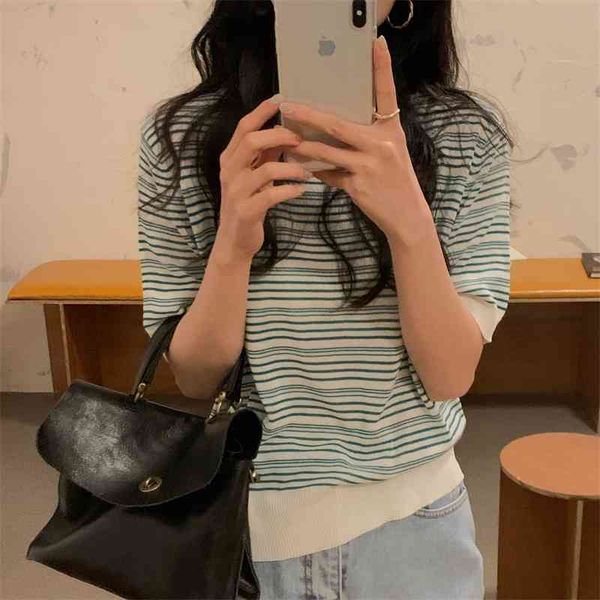 women's sweaters knitted striped streetwear summer short sleeves knitwear stylish slim femme elastic casual basic n2jd, White;black
women's sweaters knitted striped streetwear summer short sleeves knitwear stylish slim femme elastic casual basic n2jd, White;black