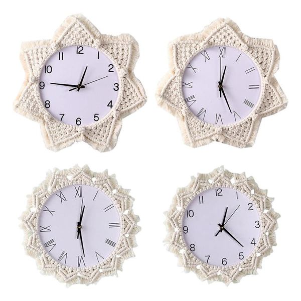 wall clocks macrame cotton rope decorative battery operated silent quartz clock, cabinet background non ticking clock for home
wall clocks macrame cotton rope decorative battery operated silent quartz clock, cabinet background non ticking clock for home