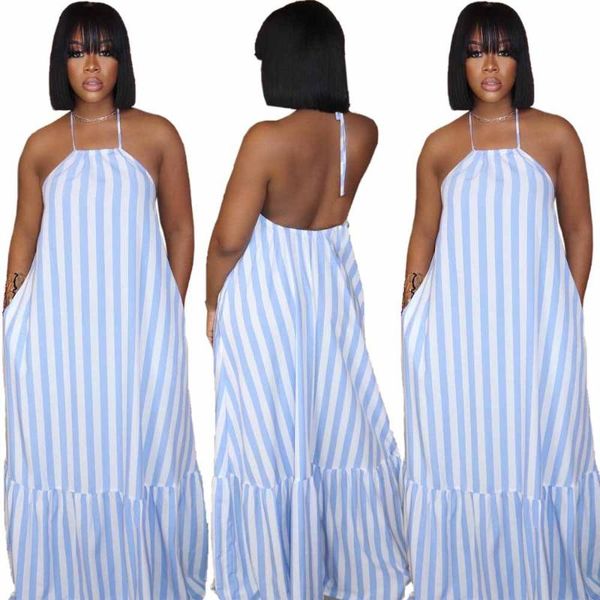 casual dresses zoctuo fashion blue and white striped dress halter neck cute floor length large swing loose waist pleated maxi dresse, Black;gray
casual dresses zoctuo fashion blue and white striped dress halter neck cute floor length large swing loose waist pleated maxi dresse, Black;gray