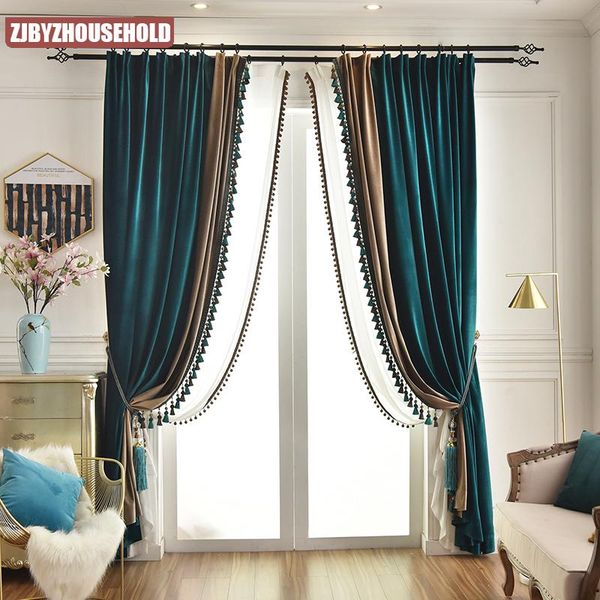curtain & drapes custom american light luxury style peacock green blue brown curtains for bedroom velvet blackout thickening
curtain & drapes custom american light luxury style peacock green blue brown curtains for bedroom velvet blackout thickening