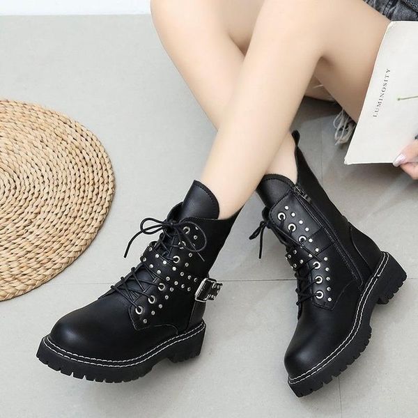 boots female british style increased rubber short 2021 slim handsome thick-soled rivet motorcycle, Black
boots female british style increased rubber short 2021 slim handsome thick-soled rivet motorcycle, Black
