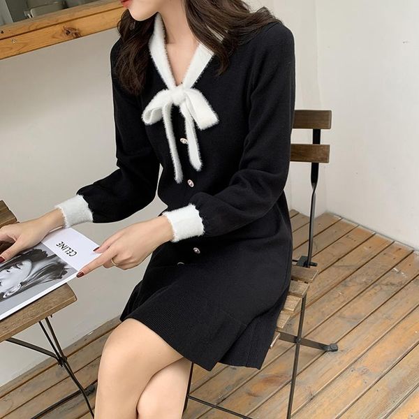casual dresses coigarsam french style knitting women dress high waist red black 085, Black;gray
casual dresses coigarsam french style knitting women dress high waist red black 085, Black;gray