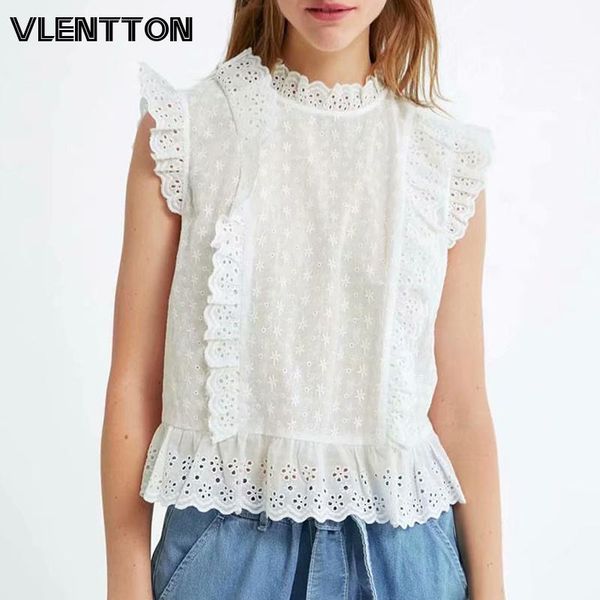 women's blouses & shirts 2021 summer white hollow embroidery sleeveless womens and solid ruffled casual ladies blusas camisas
women's blouses & shirts 2021 summer white hollow embroidery sleeveless womens and solid ruffled casual ladies blusas camisas