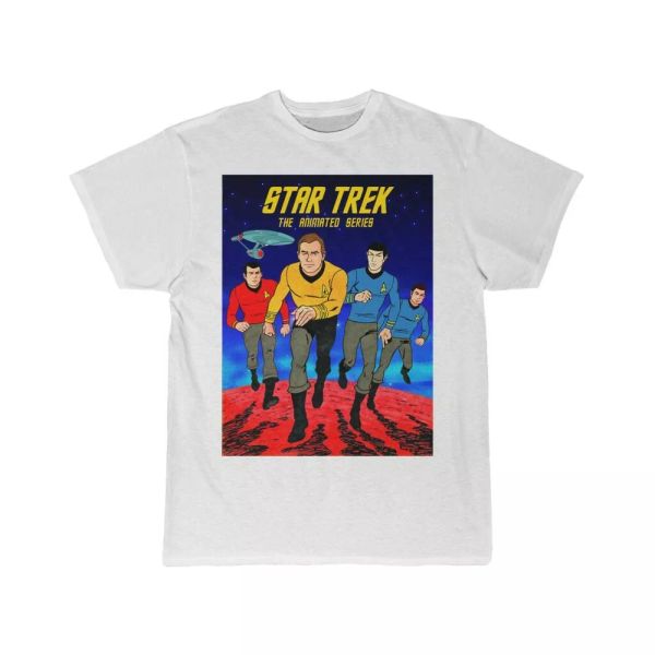 star trek the animated series men's short sleeve t shirt, White;black
star trek the animated series men's short sleeve t shirt, White;black