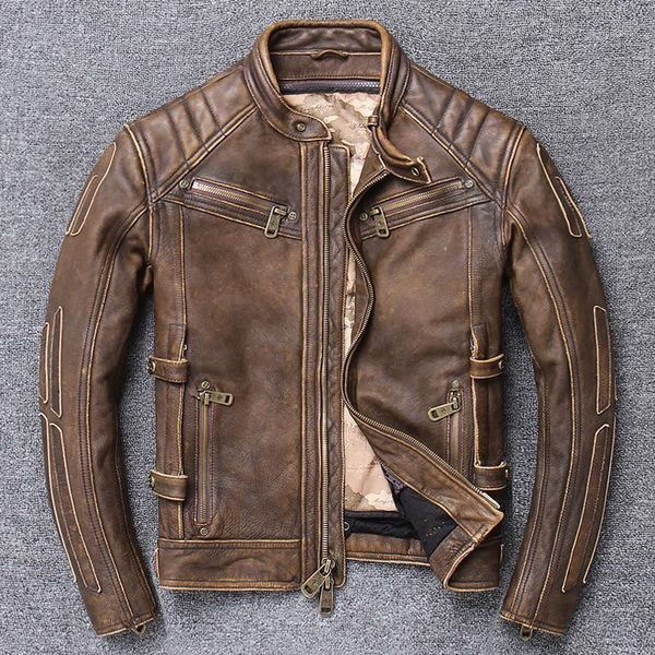 men's leather & faux 2021 vintage brown american style genuine jacket men plus size 5xl real cowhide winter slim fit motorcycle coat, Black
men's leather & faux 2021 vintage brown american style genuine jacket men plus size 5xl real cowhide winter slim fit motorcycle coat, Black