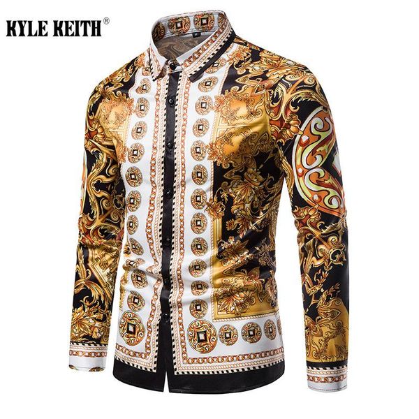 men's dress shirts autumn mens gold social club shirt luxury baroque camisa slim fit designer clothes, White;black
men's dress shirts autumn mens gold social club shirt luxury baroque camisa slim fit designer clothes, White;black