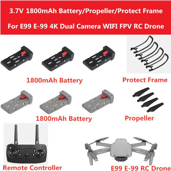 2pcs or 3pcs or 4pcs 3.7v 1800mah rechargeable battery/propeller/protect frame for e99 e-99 4k wifi fpv rc drone battery parts
2pcs or 3pcs or 4pcs 3.7v 1800mah rechargeable battery/propeller/protect frame for e99 e-99 4k wifi fpv rc drone battery parts