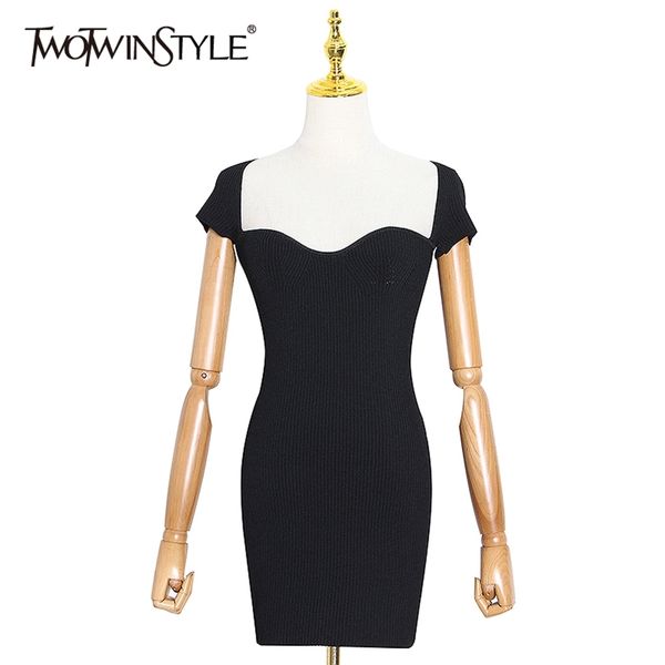 knitting slim dress for women square collar short sleeve high waist solid dresses female fashion summer 210520, Black;gray
knitting slim dress for women square collar short sleeve high waist solid dresses female fashion summer 210520, Black;gray