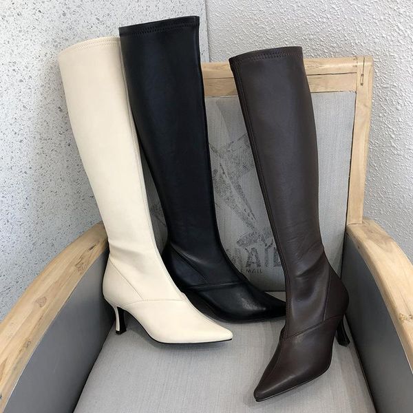 boots korean style women's shoes pointed toe stitching side zipper stiletto high heel, Black
boots korean style women's shoes pointed toe stitching side zipper stiletto high heel, Black