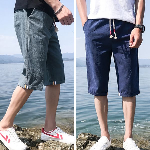 a 729 the new summer 2021 7 minutes of pants men's casual pants six points five beach shorts thin fashion pants in the summer, Blue
a 729 the new summer 2021 7 minutes of pants men's casual pants six points five beach shorts thin fashion pants in the summer, Blue