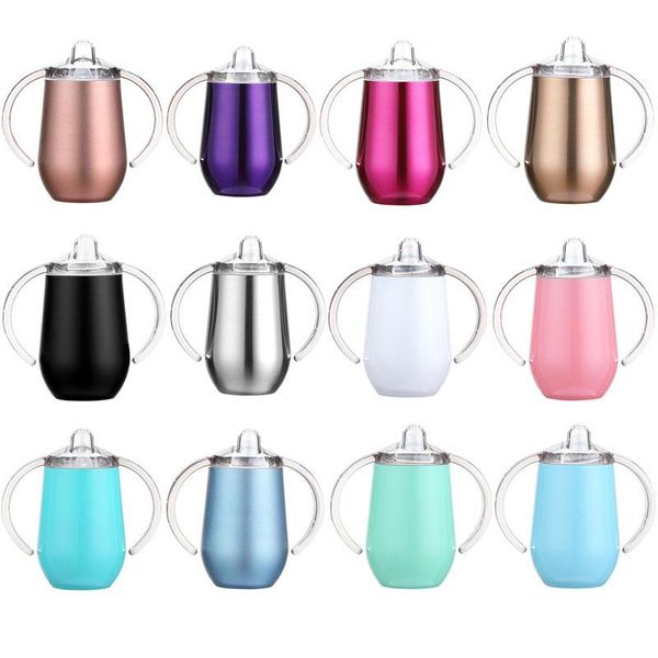 10oz sippy cup double wall 304 stainless steel vacuum insulated mug feeding kid toddler born baby drink with straw handle water bottles
10oz sippy cup double wall 304 stainless steel vacuum insulated mug feeding kid toddler born baby drink with straw handle water bottles