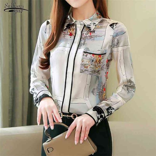 blusas autumn women and blouse elegant long sleeve chiffon satin silk print office lady shirt 8193 210421, White
blusas autumn women and blouse elegant long sleeve chiffon satin silk print office lady shirt 8193 210421, White