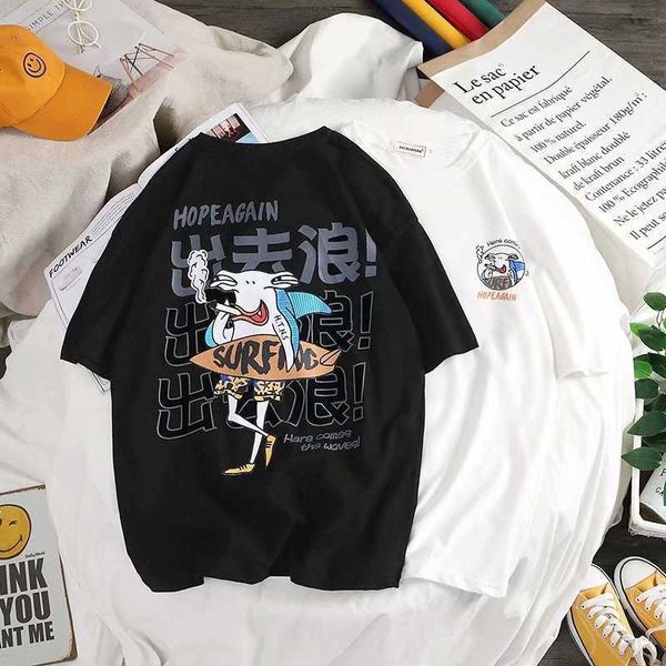t-shirt summer 2019 fashion couple street hip hop trend printed half sleeve men's wear, White;black
t-shirt summer 2019 fashion couple street hip hop trend printed half sleeve men's wear, White;black