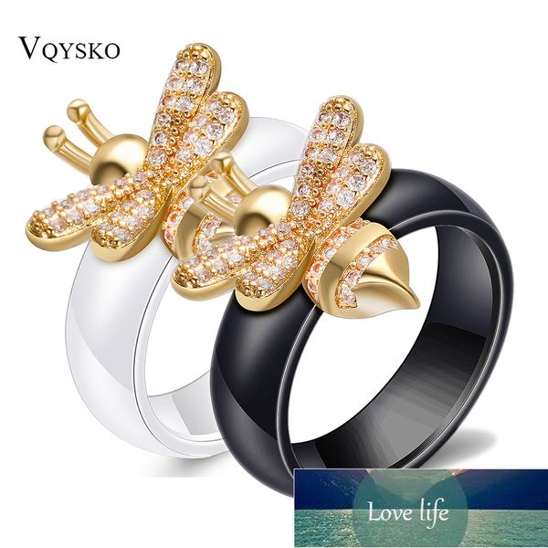 new fashion engagement ring crystal bee rings for women black and white ceramic wedding design gold jewelry gift accessories factory price e, Silver
new fashion engagement ring crystal bee rings for women black and white ceramic wedding design gold jewelry gift accessories factory price e, Silver