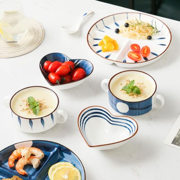 dishes & plates creative japanese-style hand-painted ceramic grid plate peach heart bowl small stew pot household dish soup dinner
dishes & plates creative japanese-style hand-painted ceramic grid plate peach heart bowl small stew pot household dish soup dinner