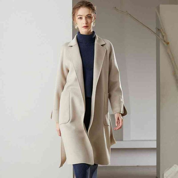women's wool & blends european and american autumn winter double-sided woolen jacket watertight on the knee long loose version, Black
women's wool & blends european and american autumn winter double-sided woolen jacket watertight on the knee long loose version, Black