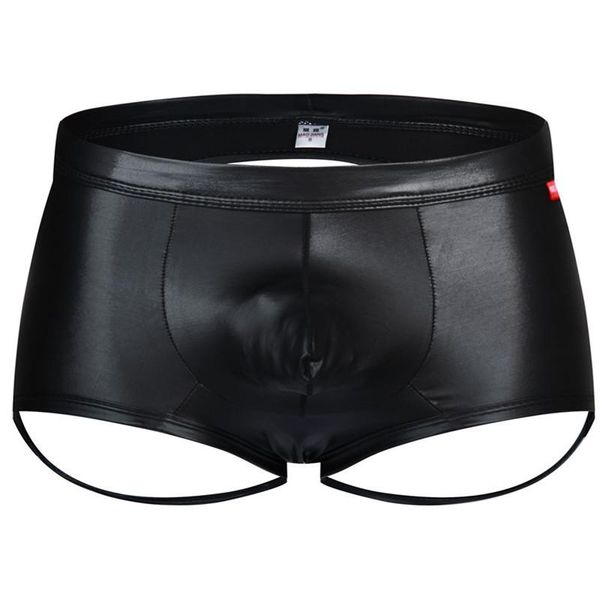 underpants gay men boxers boxershorts faux leather low waist underwear u convex panties trunks, Black;white
underpants gay men boxers boxershorts faux leather low waist underwear u convex panties trunks, Black;white