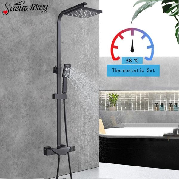 wall mounted bathroom faucet black rain shower head thermostatic bath bathtub mixer tap sets
wall mounted bathroom faucet black rain shower head thermostatic bath bathtub mixer tap sets