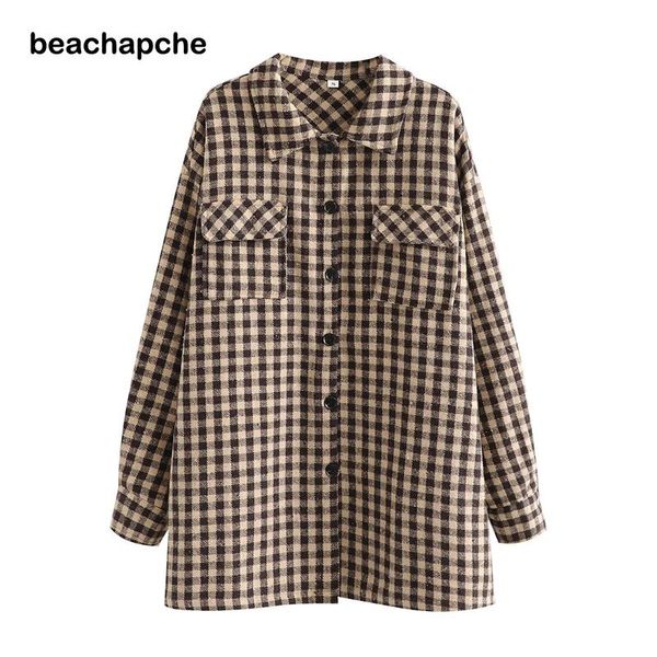 women's jackets beachapche women vintage single breasted plaid print shirt coat female long sleeve casual outwear jacket pockets chic, Black;brown
women's jackets beachapche women vintage single breasted plaid print shirt coat female long sleeve casual outwear jacket pockets chic, Black;brown