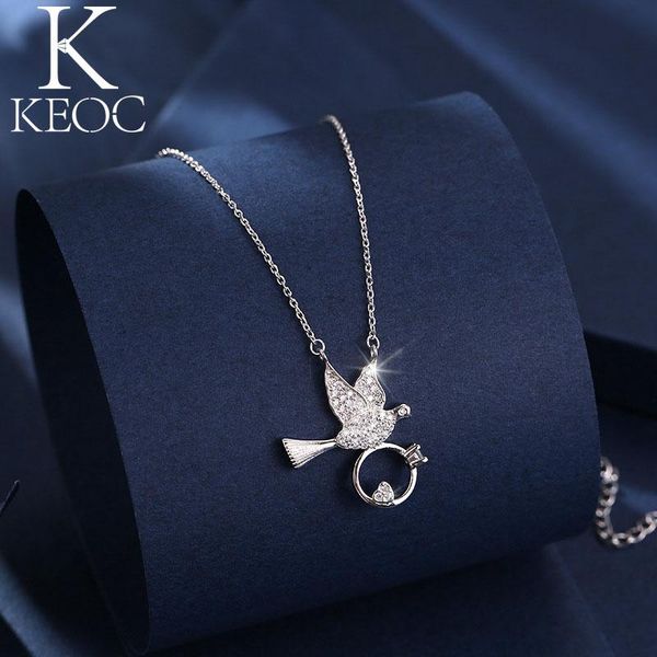 pendant necklaces keoc lucky dove of peace for women love costume jewelry gifts friends all, Silver