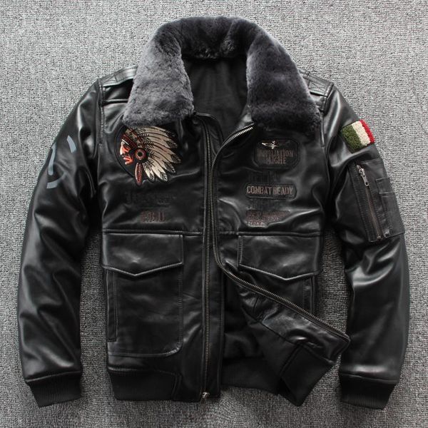men's leather & faux 2021 black men italy military jacket plus size xxxl wool collar genuine sheepskin aviaotr coat
men's leather & faux 2021 black men italy military jacket plus size xxxl wool collar genuine sheepskin aviaotr coat