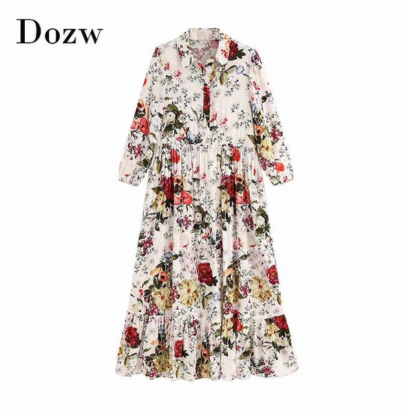 women vintage loose long dress floral print turn down collar shirt dresses lantern long sleeve ruffle casual dress 210414, Black;gray
women vintage loose long dress floral print turn down collar shirt dresses lantern long sleeve ruffle casual dress 210414, Black;gray
