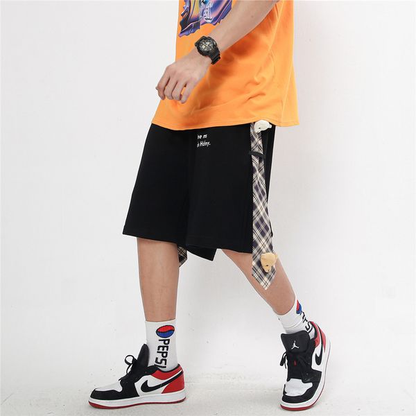 fashionable shorts doll pendant ribbon casual men's high street brand loose straight capris summer pants, White;black
fashionable shorts doll pendant ribbon casual men's high street brand loose straight capris summer pants, White;black