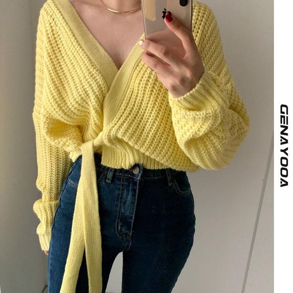 women's knits & tees genayooa casual v-neck open stitch sweater women long sleeve korean lace up knitted ladies cardigans 2021 female j, White
women's knits & tees genayooa casual v-neck open stitch sweater women long sleeve korean lace up knitted ladies cardigans 2021 female j, White