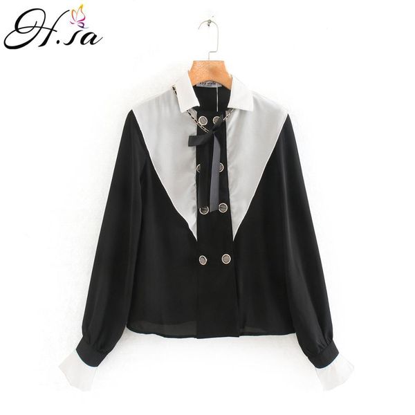 h.sa spring fashion women patchwork blouse and long sleeve bow button fake 2 piece loose street shirts elegant shirt 210417, White
h.sa spring fashion women patchwork blouse and long sleeve bow button fake 2 piece loose street shirts elegant shirt 210417, White