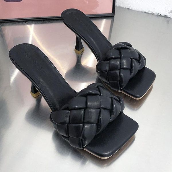 slippers summer braiding square toe high heel woven pu leather gladiator sandals womens shoes mules fashion party white nude, Black
slippers summer braiding square toe high heel woven pu leather gladiator sandals womens shoes mules fashion party white nude, Black