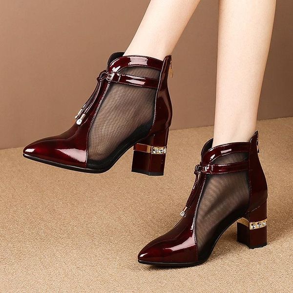 dress shoes soft patent leather mesh boots sandals woman 2021 ankle summer pointed toe women's for female black wine-red
dress shoes soft patent leather mesh boots sandals woman 2021 ankle summer pointed toe women's for female black wine-red